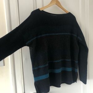 Vince Cashmere sweater charcoal gray, navy, teal